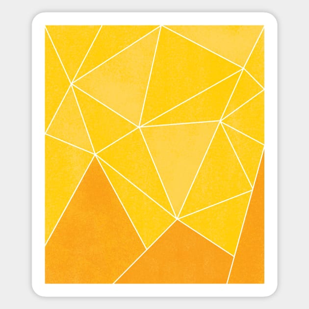 Mountain Scape // Mountainous Orange and Yellow Geometric Pattern Sticker by annaprendergast